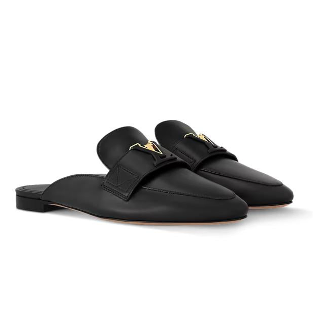 Women Sandal from LV Capri Open Back Loafer Black