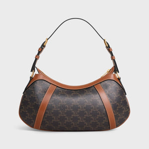 CELINE STRIPED HOBO in TRIOMPHE CANVAS & CALFSKIN