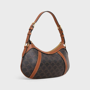 CELINE STRIPED HOBO in TRIOMPHE CANVAS & CALFSKIN
