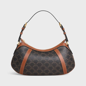 CELINE STRIPED HOBO in TRIOMPHE CANVAS & CALFSKIN