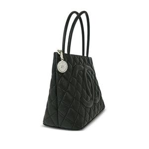 Chanel Black Caviar Leather Medallion