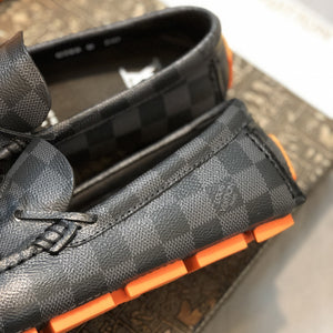 Formal Leather Shoes - LV Black And Orange For Men