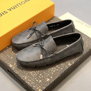 Formal Leather Shoes - LV Black And Sliver For Men