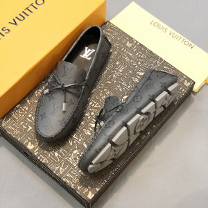 Formal Leather Shoes - LV Black And Sliver For Men