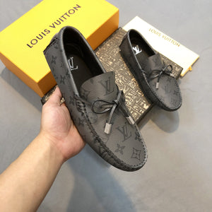 Formal Leather Shoes - LV Black And Sliver For Men