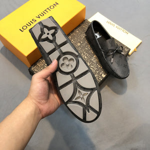 Formal Leather Shoes - LV Black And Sliver For Men