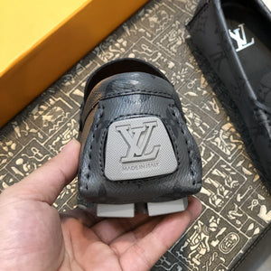 Formal Leather Shoes - LV Black And Sliver For Men