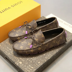 Formal Leather Shoes - LV Brown Purple For Men