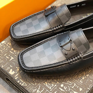 Formal Leather Shoes - LV Classic Black Square For Men