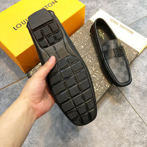 Formal Leather Shoes - LV Classic Black Square For Men