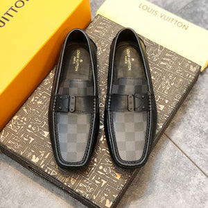 Formal Leather Shoes - LV Classic Black Square For Men