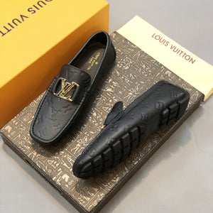 Formal Leather Shoes - LV Gold Medal Black For Men