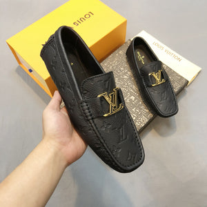 Formal Leather Shoes - LV Gold Medal Black For Men