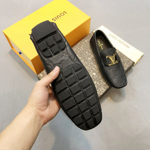 Formal Leather Shoes - LV Gold Medal Black For Men