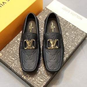 Formal Leather Shoes - LV Gold Medal Black For Men