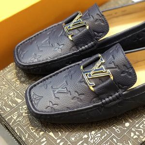 Formal Leather Shoes - LV Gold Medal Navy For Men