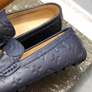 Formal Leather Shoes - LV Gold Medal Navy For Men