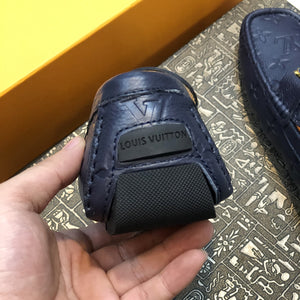 Formal Leather Shoes - LV Gold Medal Navy For Men