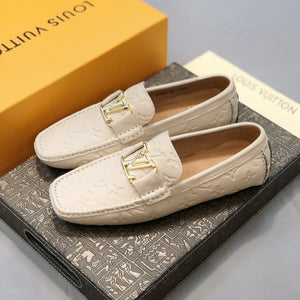 Formal Leather Shoes - LV Gold Medal White For Men
