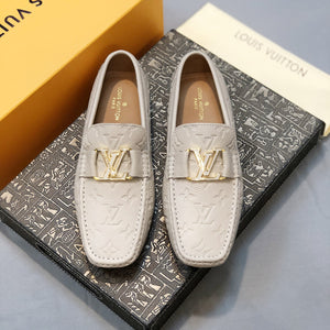 Formal Leather Shoes - LV Gold Medal White For Men