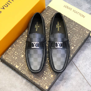 Formal Leather Shoes - LV Modern Black Square For Men