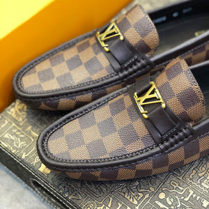 Formal Leather Shoes - LV Modern Brown Square For Men
