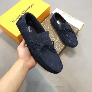 Formal Leather Shoes - LV Navy For Men