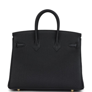 Hermes Birkin 25 Black Togo Gold Hardware