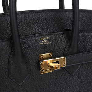Hermes Birkin 25 Black Togo Gold Hardware