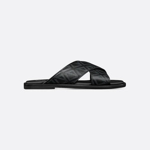 Men Sandal Dior Alias - Black Coated Cotton Canvas