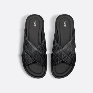 Men Sandal Dior Alias - Black Coated Cotton Canvas