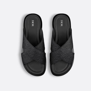 Men Sandal Dior Alias - Black Gravity Leather