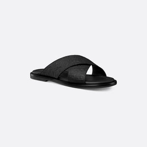 Men Sandal Dior Alias - Black Gravity Leather