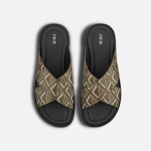 Men Sandal Dior Alias - Khaki Coated Cotton Canvas