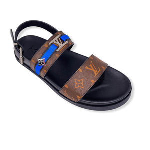 Men Sandal - Foch Brown and Blue Line LV