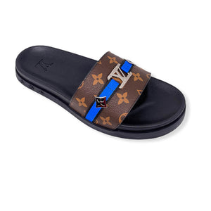 Men Sandal - Foch Brown and Blue Line LV