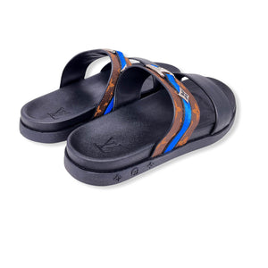 Men Sandal - Foch Brown and Blue Line LV