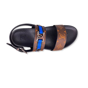 Men Sandal - Foch Brown and Blue Line LV