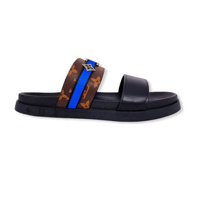 Men Sandal - Foch Brown and Blue Line LV