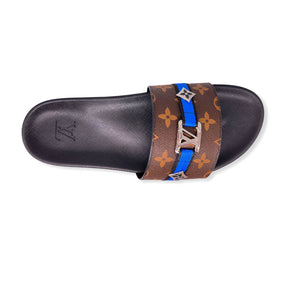 Men Sandal - Foch Brown and Blue Line LV