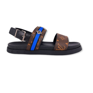 Men Sandal - Foch Brown and Blue Line LV