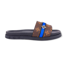 Men Sandal - Foch Brown and Blue Line LV