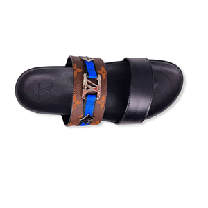 Men Sandal - Foch Brown and Blue Line LV