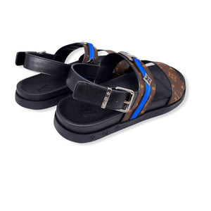 Men Sandal - Foch Brown and Blue Line LV