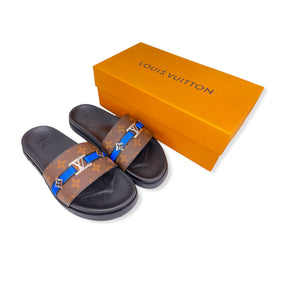 Men Sandal - Foch Brown and Blue Line LV