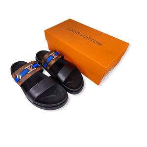 Men Sandal - Foch Brown and Blue Line LV