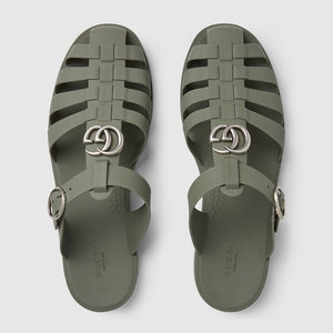 Men Sandal - Gucci Double G mule Dark Green