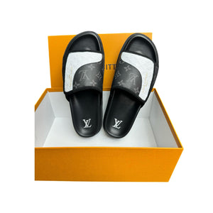 Men Sandal LV Black & White Slipper