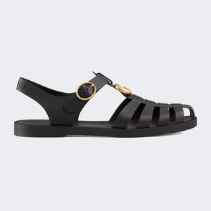 Men Sandal - Rubber buckle strap Black