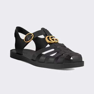 Men Sandal - Rubber buckle strap Black